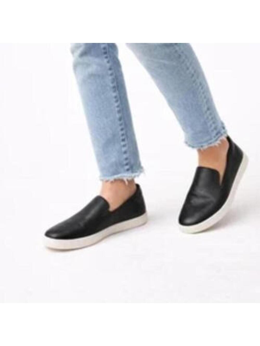 Birdies The Swift Black Leather Slip On Sneakers Comfort Platform Loafers Sz 8.5
